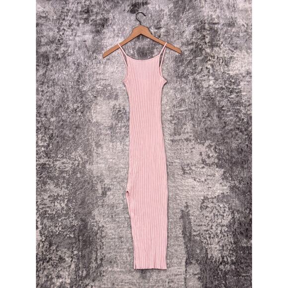 Kule Dress XS Womens Clemence Ribbed Tank Soft Pink Midi - Picture 3 of 8